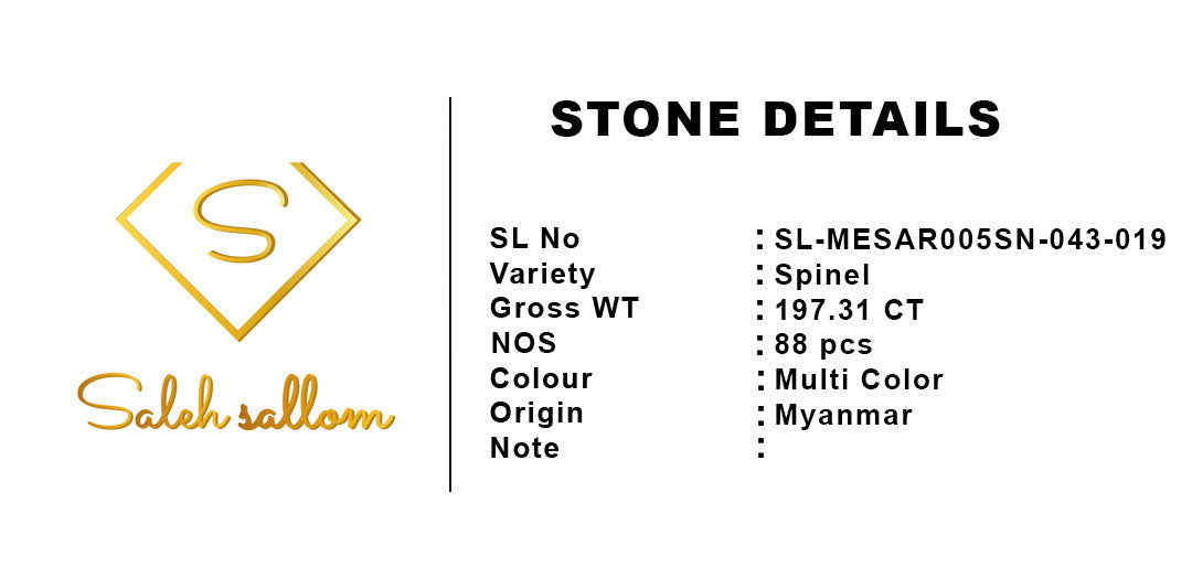 Natural Rough Spinel - 88 pcs - Saleh Sallom