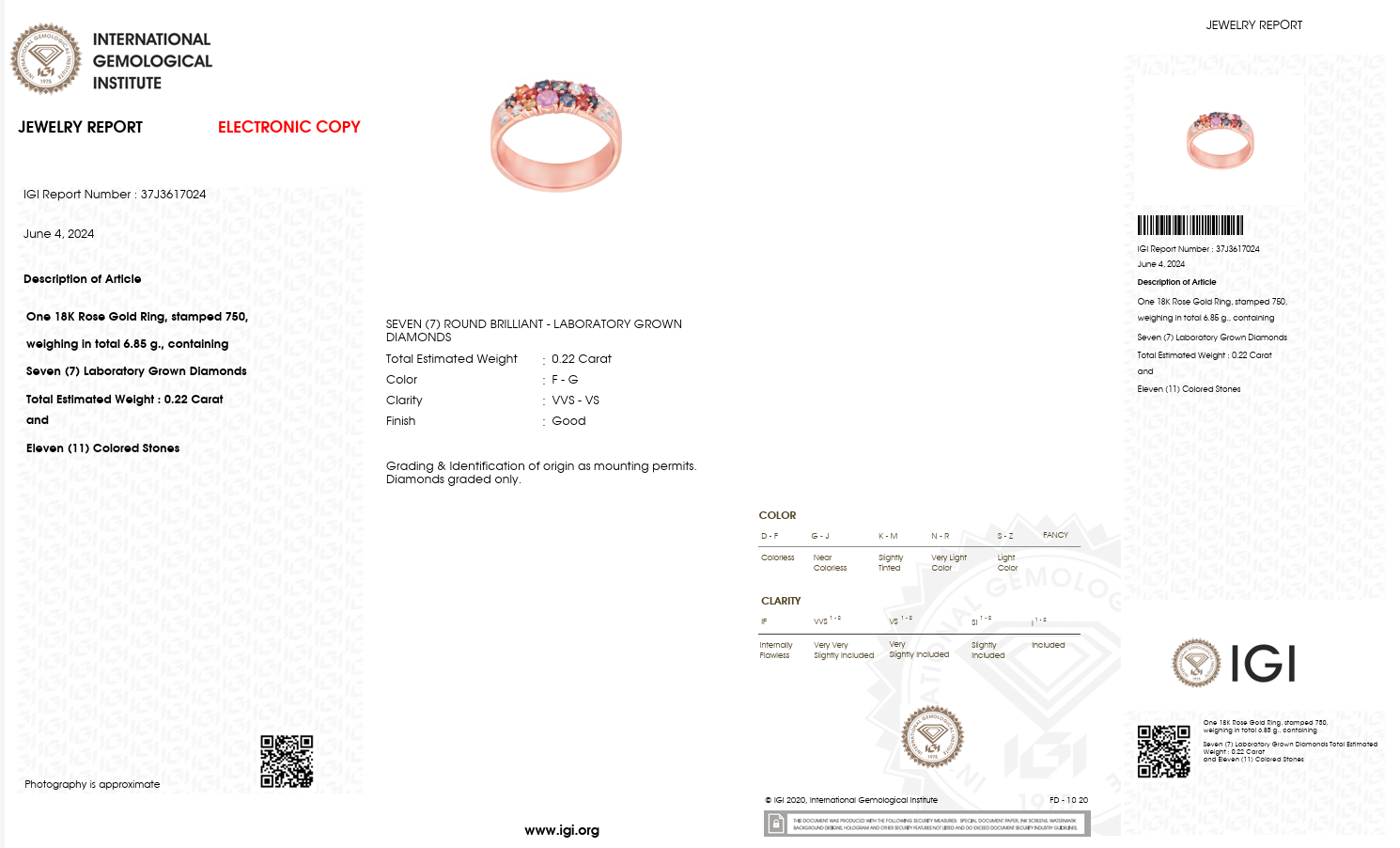 Multicolor Gemstone & Diamond Band Ring in 18K Rose Gold Secondary image