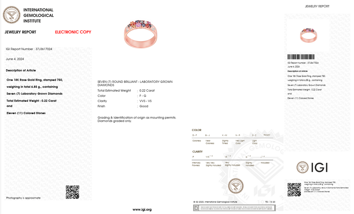 Multicolor Gemstone & Diamond Band Ring in 18K Rose Gold-Saleh Sallom