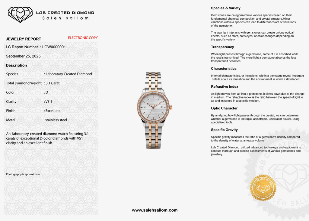 Dual-Tone Diamond Watch-Saleh Sallom