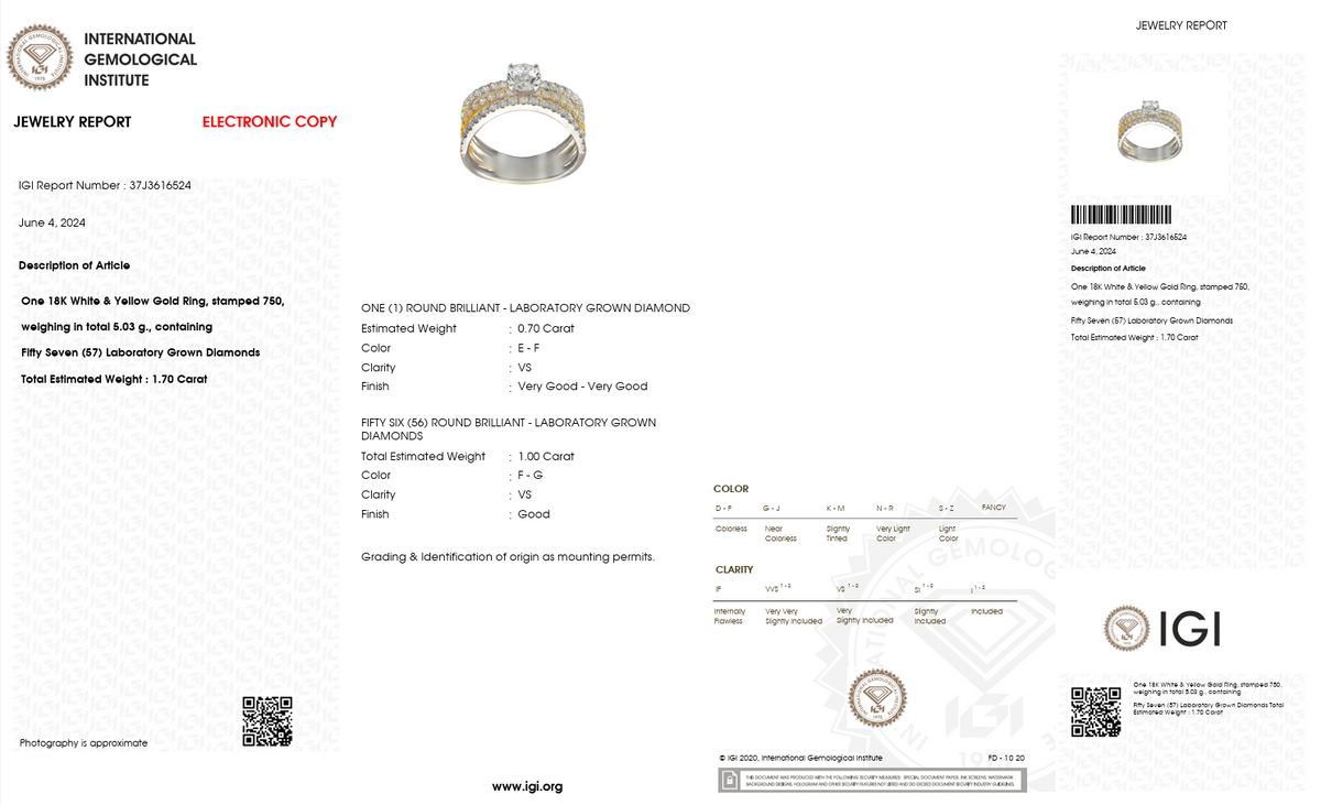 1.70 Carat Lab Diamond Bridal Set in 18K White & Yellow Gold | Two-Tone Luxury Ring | Saleh Sallom-Saleh Sallom