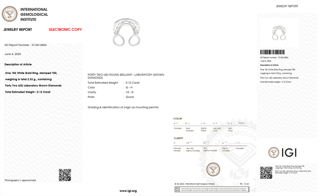 0.12 Carat Lab Diamond Fashion Ring in 18K White Gold | 42 Diamonds | Saleh Sallom-Saleh Sallom