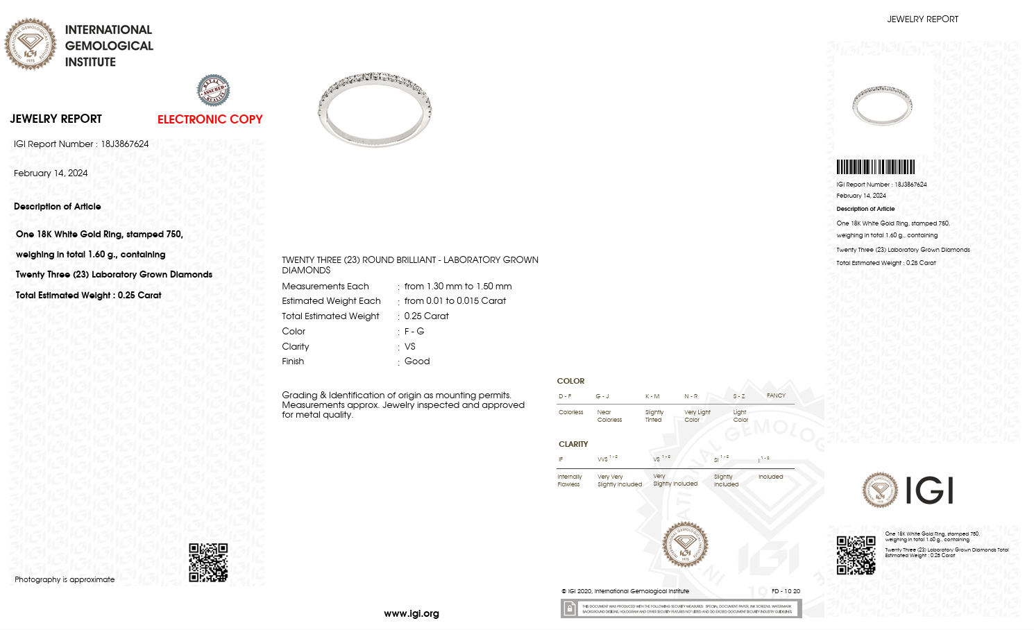 0.25 Carat Lab Diamond Half Eternity Ring in 18K White Gold | 23 Diamonds | Saleh Sallom-Saleh Sallom