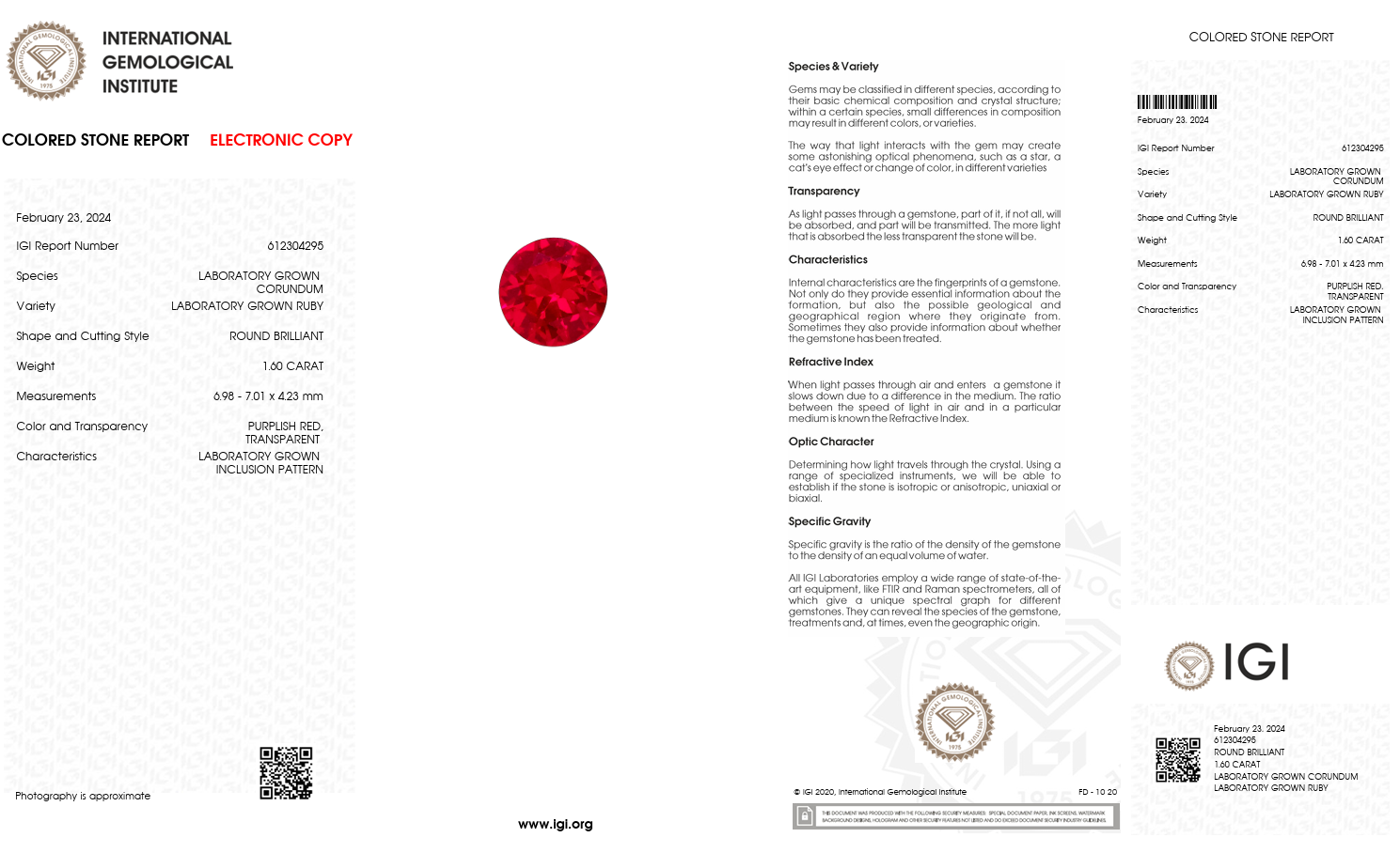 IGI Certified Laboratory Grown Ruby | 4.25 Carat Oval Mixed Cut | Purplish Red Fine Gemstone Secondary image