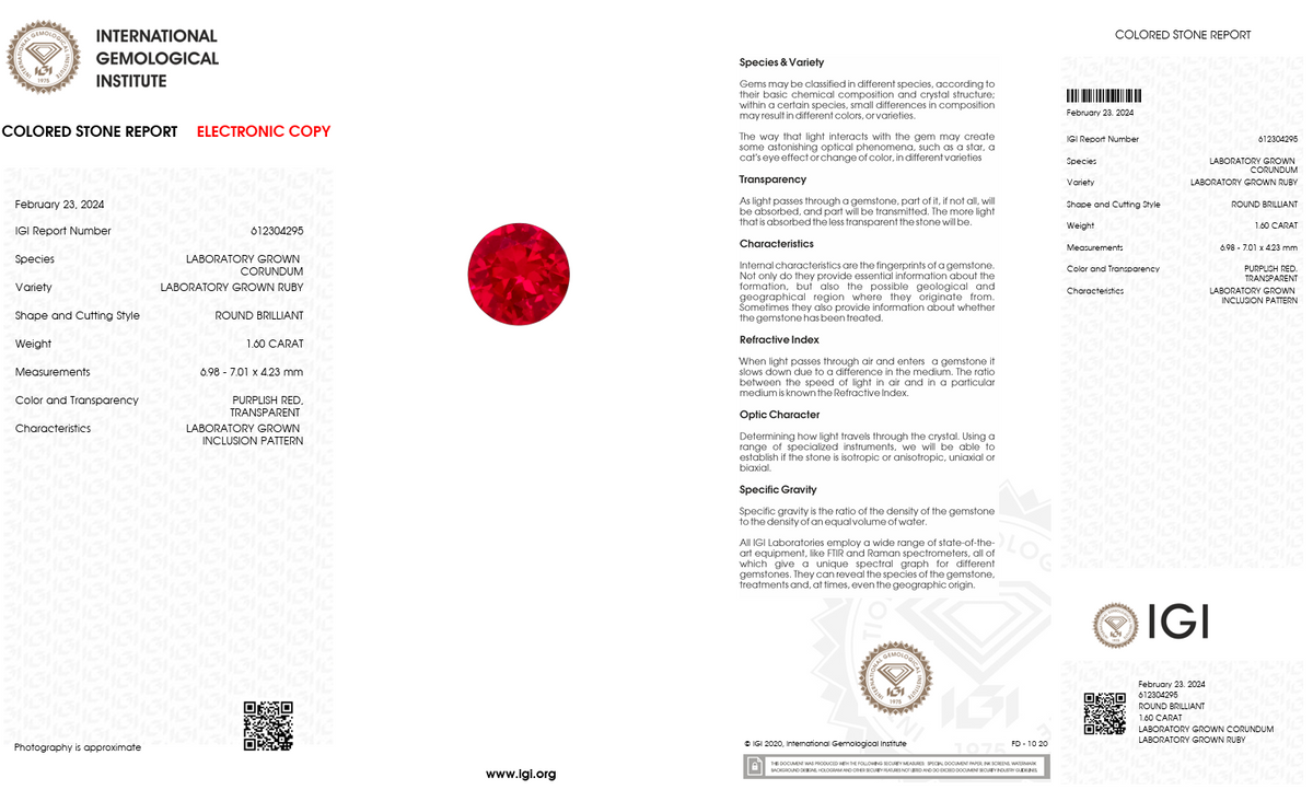 IGI Certified Laboratory Grown Ruby | 4.25 Carat Oval Mixed Cut | Purplish Red Fine Gemstone-Saleh Sallom