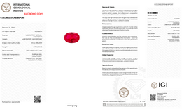 IGI Certified Laboratory Grown Ruby | 6.99 Carat Oval Brilliant Cut | Purplish Red Luxury Gemstone-Saleh Sallom