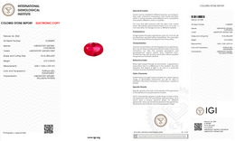 IGI Certified Laboratory Grown Ruby | 6.72 Carat Oval Cut | Purplish Red-Saleh Sallom