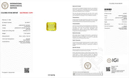 IGI Certified Laboratory Grown Yellow Sapphire | 17.99 Carat Emerald Cut | Statement Luxury Gemstone-Saleh Sallom