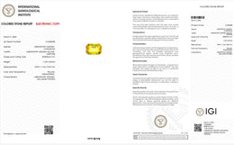 IGI Certified Laboratory Grown Yellow Sapphire | 17.25 Carat Emerald Cut | Premium Bright Yellow Gemstone-Saleh Sallom