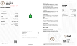 IGI Certified Natural Tsavorite Garnet | 0.32 Carat Pear Cut | Green-Saleh Sallom