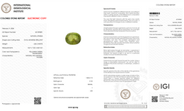 IGI Certified Natural Sphene | 2.42 Carat Oval Cut | Yellowish Green Fire Gemstone