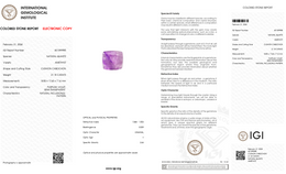 IGI Certified Natural Amethyst Quartz | 21.18 Carat Cushion Cabochon | Artistic Purple Gemstone