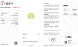 IGI Certified Natural Orthoclase Feldspar | 18.92 Carat Oval Cabochon | Greenish Yellow Gemstone-Saleh Sallom