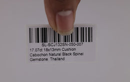Natural Black Spinel | 17.07 Carats Cushion Cabochon | Statement Luxury Gemstone-Saleh Sallom