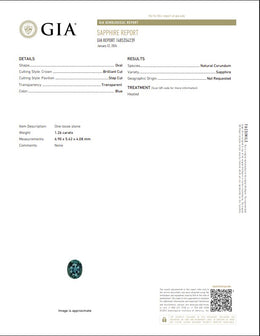 GIA Certified Natural Blue Sapphire | 1.26 Carats Oval Mixed Cut | Heated-Saleh Sallom