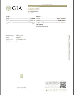 GIA Certified Natural Yellow Sapphire | 0.70 Carat Octagonal Step Cut | Luxury Gemstone-Saleh Sallom