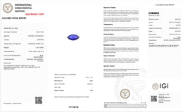 IGI Certified Blue Sapphire | 1.24 Carat Marquise Mixed Cut-Saleh Sallom