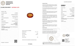 IGI Certified Natural Orange Sapphire | 1.10 Carat Oval Mixed Cut | Heated Gemstone-Saleh Sallom