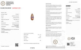 IGI Certified Natural Orange Sapphire | 1.71 Carat Pear Mixed Cut | Luxury Gemstone-Saleh Sallom