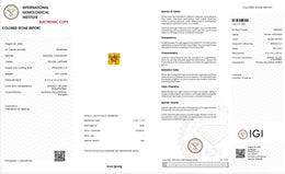 IGI Certified Natural Yellow Sapphire | 0.51 Carat Princess Cut | Orangy Yellow Heated Gemstone-Saleh Sallom