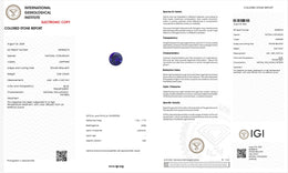IGI Certified Natural Blue Sapphire | 0.38 Carat Round Brilliant Cut | Diffusion Treated Gemstone-Saleh Sallom