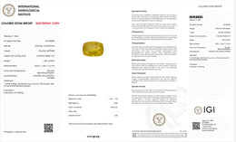 IGI Certified Natural Yellow Sapphire | 11.88 Carats Cushion Mixed Cut | Heated Gemstone-Saleh Sallom