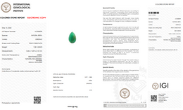 IGI Certified Natural Emerald | 7.38 Carats Pear Cabochon | Moderate Oil Enhancement-Saleh Sallom