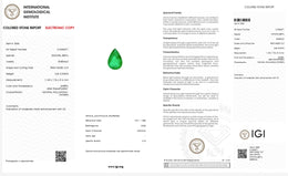 IGI Certified Natural Emerald | 2.26 Carat Pear Mixed Cut | Luxury Gemstone-Saleh Sallom