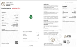 IGI Certified Natural Emerald | 1.25 Carat Pear Mixed Cut | Luxury Gemstone-Saleh Sallom