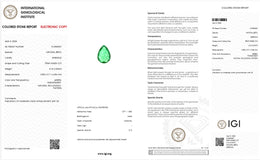 IGI Certified Natural Emerald | 4.18 Carats Pear Mixed Cut | Luxury Gemstone-Saleh Sallom