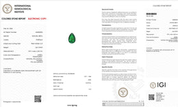 IGI Certified Natural Emerald | 1.24 Carat Pear Mixed Cut | Luxury Gemstone-Saleh Sallom