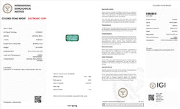 IGI Certified Natural Emerald | 1.49 Carats Emerald Cut | Elegant Fine Gemstone-Saleh Sallom