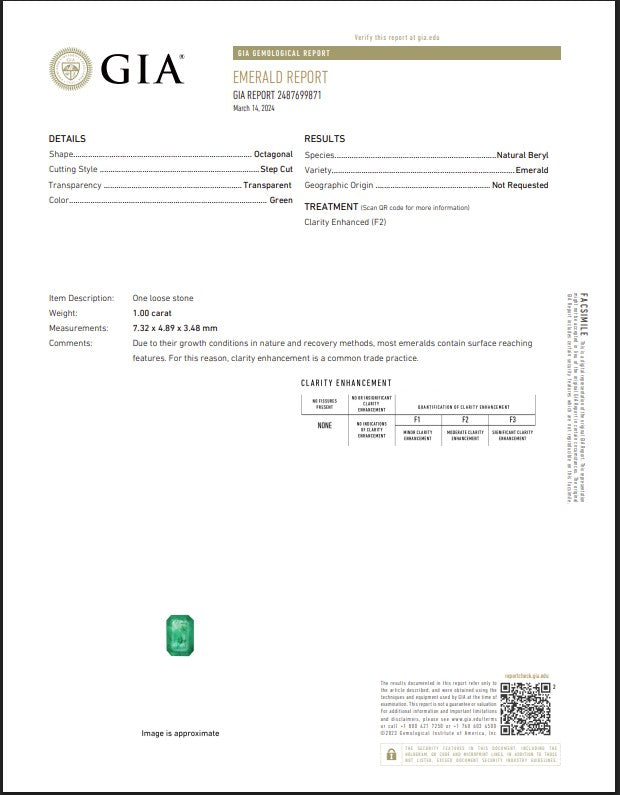 GIA Certified Natural Emerald | 1.00 Carat Octagonal Step Cut | Elegant Green Fine Gemstone-Saleh Sallom