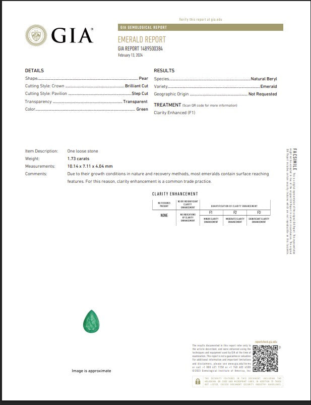 GIA Certified Natural Emerald | 1.73 Carats Pear Mixed Cut | Elegant Green Fine Gemstone-Saleh Sallom