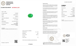 IGI Certified Natural Emerald | 3.71 Carats Oval Mixed Cut | Rich Green Collector Gemstone-Saleh Sallom