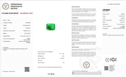 IGI Certified Natural Emerald | 3.24 Carats Emerald Cut | Fine Green Collector Gemstone-Saleh Sallom