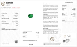 IGI Certified Natural Emerald | 1.79 Carats Oval Mixed Cut | Fine Green Collector Gemstone-Saleh Sallom