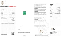IGI Certified Natural Emerald | 1.19 Carat Square Emerald Cut | Fine Transparent Green Gemstone-Saleh Sallom