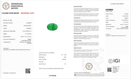 IGI Certified Natural Emerald | 2.19 Carats Oval Mixed Cut | Fine Semi-Translucent Green Gemstone-Saleh Sallom