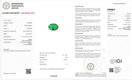 IGI Certified Natural Emerald | 2.80 Carats Oval Mixed Cut | Fine Semi-Transparent Green Gemstone-Saleh Sallom
