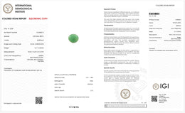 IGI Certified Natural Emerald | 13.17 Carats Oval Cabochon | Fine Semi-Translucent Green Gemstone-Saleh Sallom