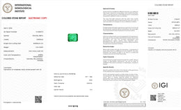 IGI Certified Natural Emerald | 1.32 Carats Emerald Cut | Fine Transparent Green Gemstone-Saleh Sallom