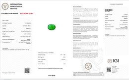 IGI Certified Natural Emerald | 3.87 Carats Oval Cabochon | Fine Semi-Translucent Green Gemstone-Saleh Sallom