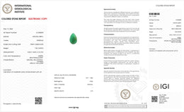 IGI Certified Natural Emerald | 7.38 Carats Pear Cabochon | Collector Green Gemstone-Saleh Sallom