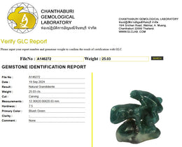 25.03 Ct Natural Grandidierite Frog Carving | Certified Bluish Green Grandidierite Sculpture | Rare Collector Gemstone