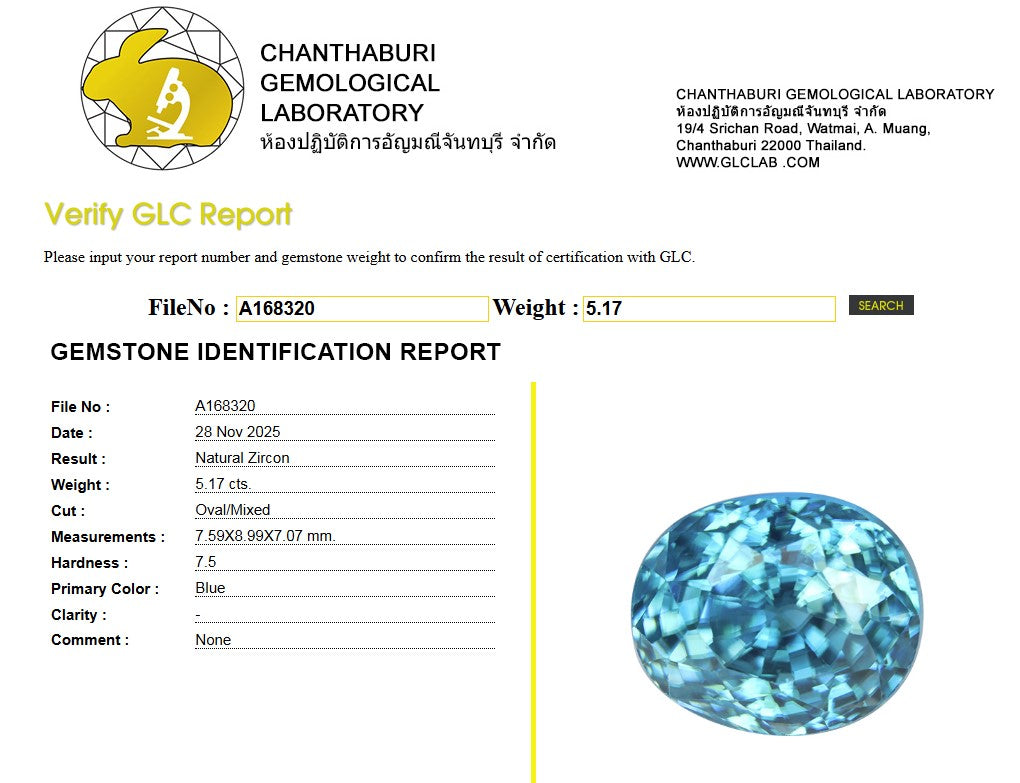 5.17 Ct Natural Blue Zircon | Large Oval Cut | Vibrant Blue Collector Gemstone-Saleh Sallom