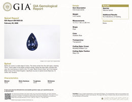3.55 Ct Natural Unheated Violetish Blue Spinel | GIA Certified Pear Cut Spinel | Collector Gemstone