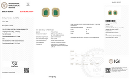 Natural Emerald & Diamond Halo Stud Earrings | 18K Yellow Gold | 6.37 CT Natural Emerald | 1.50 CT Natural Diamonds | IGI Certified