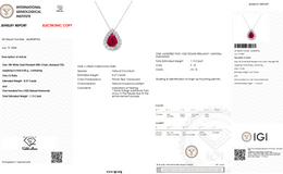 Natural Ruby Cabochon & Diamond Halo Pendant in 18K White Gold | 1.13 CT Natural Diamonds | IGI Certified