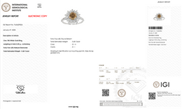 IGI Certified Natural Champagne Diamond Halo Ring in 18K White Gold | 0.40 CT Natural Diamonds